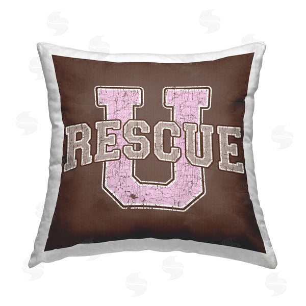 stupell industries Spirit Animals/Life Is High | Rescue U Vintage College Printed Throw Pillow