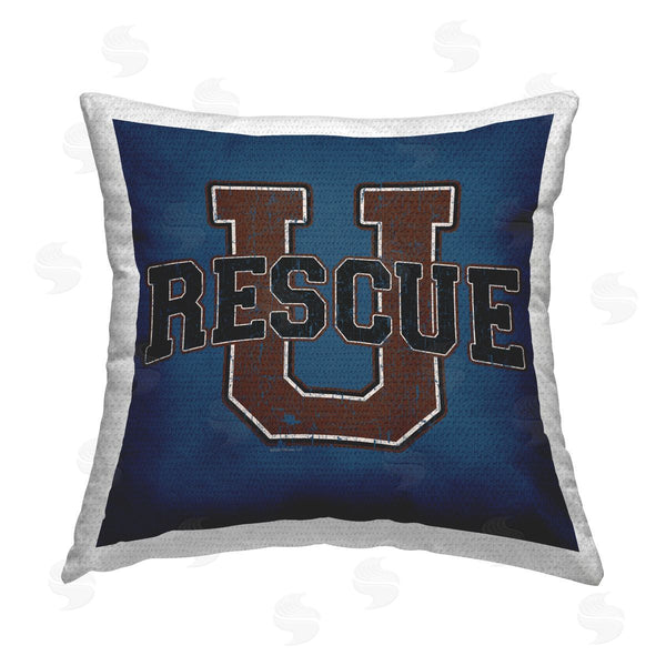 Stupell Industries Spirit Animals/Life Is High | Rescue U Vintage Varsity Printed Throw Pillow