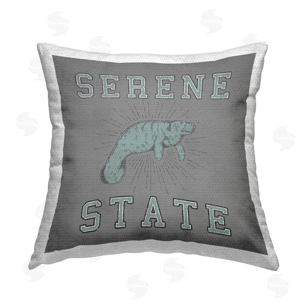 Stupell Industries Spirit Animals/Life Is High | Serene State Manatee Printed Throw Pillow