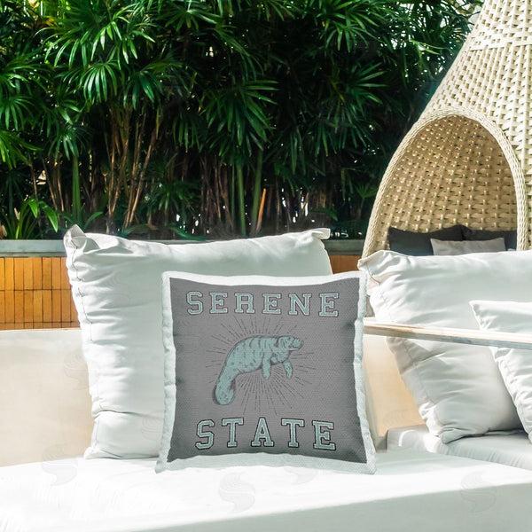Stupell Industries Spirit Animals/Life Is High | Serene State Manatee Printed Throw Pillow