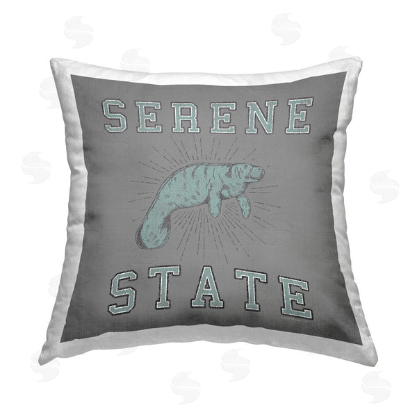 stupell industries Spirit Animals/Life Is High | Serene State Manatee Printed Throw Pillow