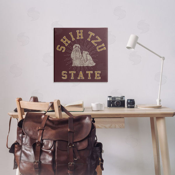 Stupell Industries Spirit Animals/Life Is High | Shih Tzu State Varsity Wall Art