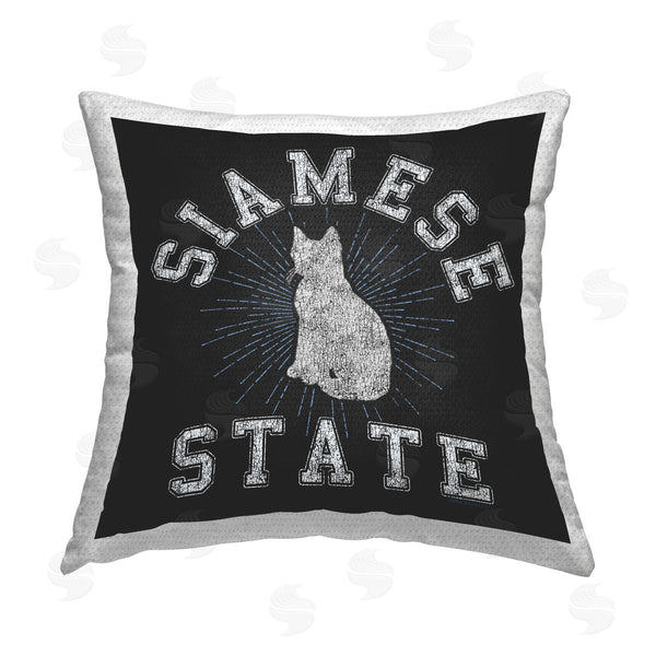 Stupell Industries Spirit Animals/Life Is High | Siamese Cat State Printed Throw Pillow