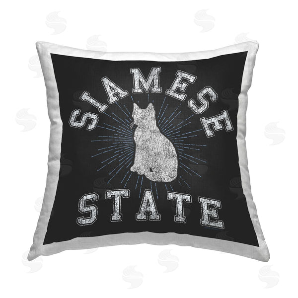 stupell industries Spirit Animals/Life Is High | Siamese Cat State Printed Throw Pillow