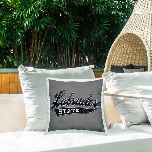 Stupell Industries Spirit Animals/Life Is High | Varsity Labrador State College Printed Throw Pillow