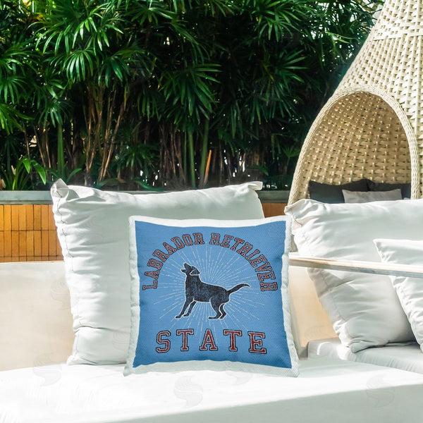 Stupell Industries Spirit Animals/Life Is High | Varsity Labrador State Printed Throw Pillow