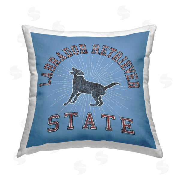 stupell industries Spirit Animals/Life Is High | Varsity Labrador State Printed Throw Pillow