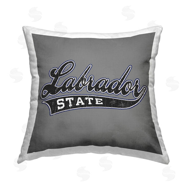 stupell industries Spirit Animals/Life Is High | Varsity Labrador State College Printed Throw Pillow
