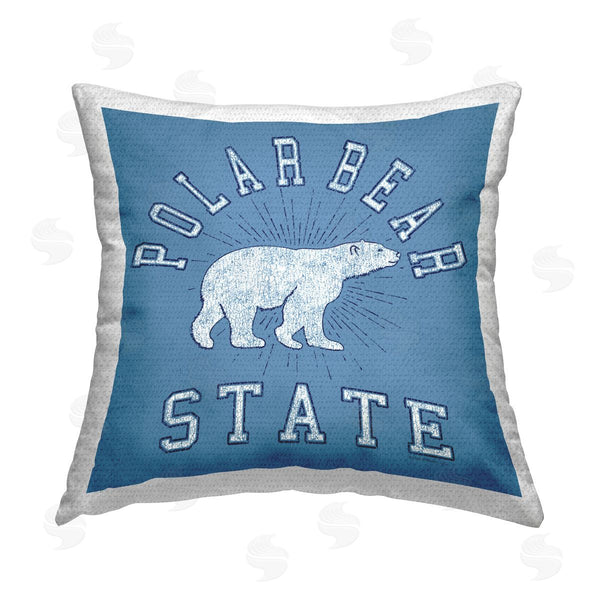 Stupell Industries Spirit Animals/Life Is High | Varsity Polar Bear State Printed Throw Pillow