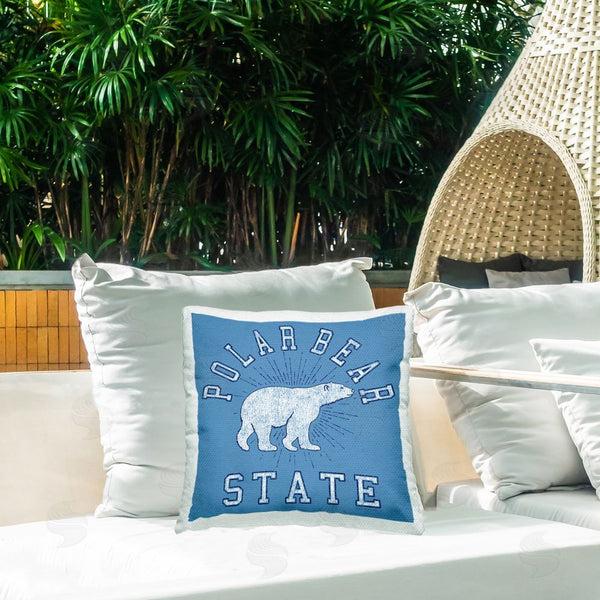 Stupell Industries Spirit Animals/Life Is High | Varsity Polar Bear State Printed Throw Pillow