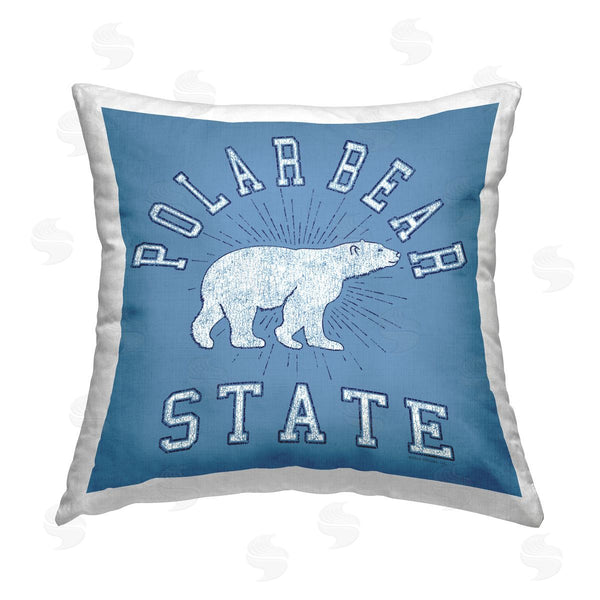 stupell industries Spirit Animals/Life Is High | Varsity Polar Bear State Printed Throw Pillow