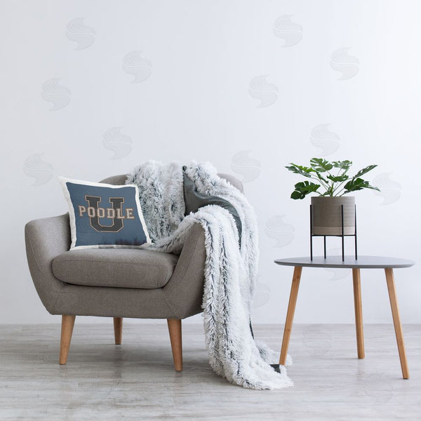 Stupell Industries Spirit Animals/Life Is High | Varsity Poodle U Printed Throw Pillow