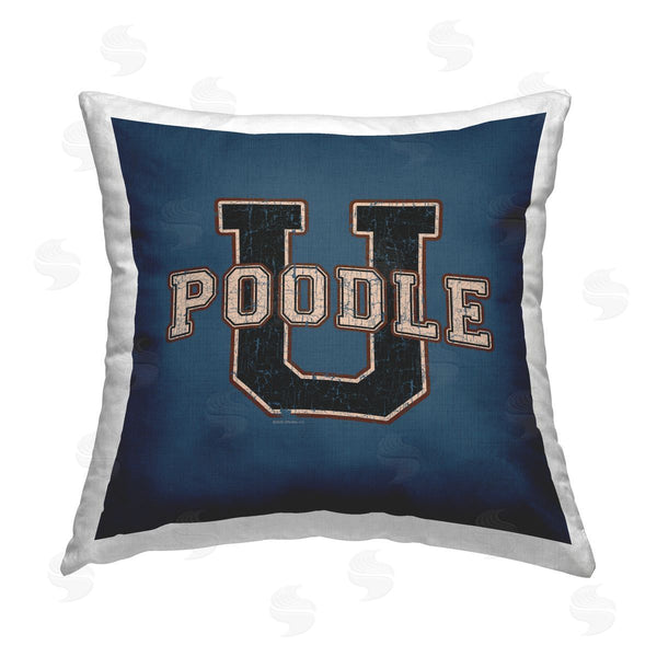 stupell industries Spirit Animals/Life Is High | Varsity Poodle U Printed Throw Pillow