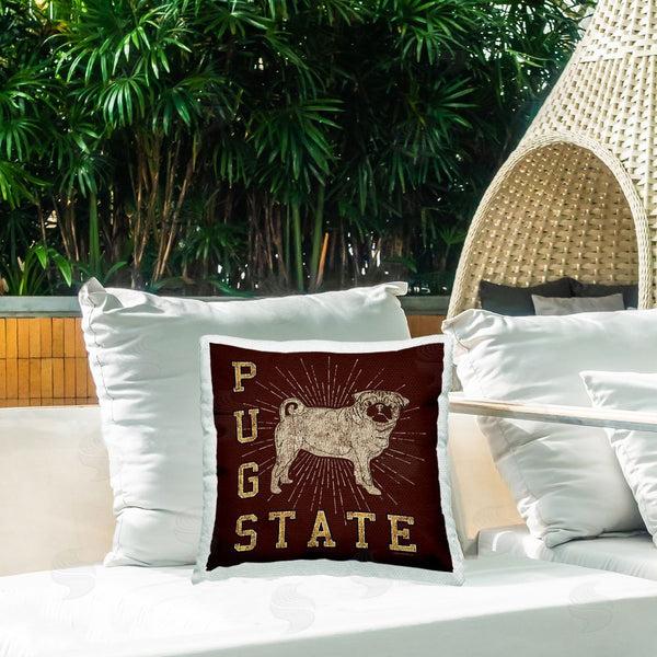 Stupell Industries Spirit Animals/Life Is High | Varsity Pug State Printed Throw Pillow