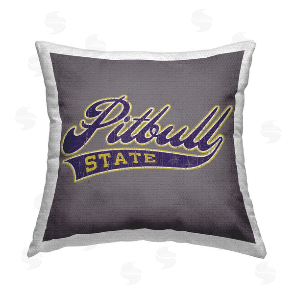 Stupell Industries Spirit Animals/Life Is High | Varsity Style Pitbull State Printed Throw Pillow