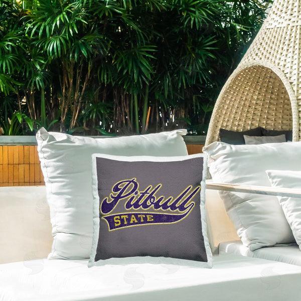 Stupell Industries Spirit Animals/Life Is High | Varsity Style Pitbull State Printed Throw Pillow