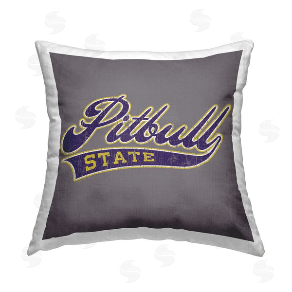 stupell industries Spirit Animals/Life Is High | Varsity Style Pitbull State Printed Throw Pillow