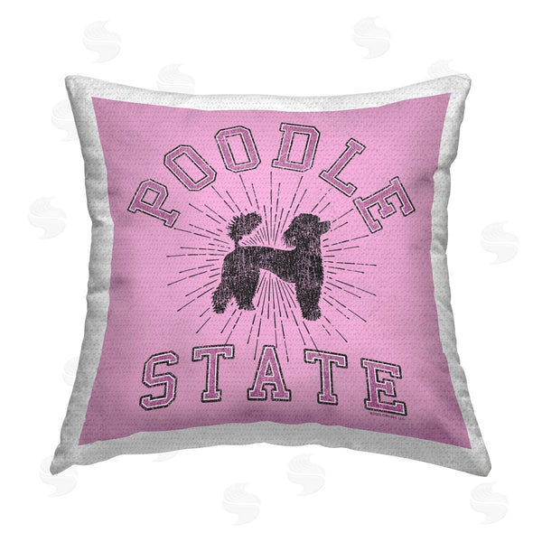 Stupell Industries Spirit Animals/Life Is High | Varsity Style Poodle State Printed Throw Pillow