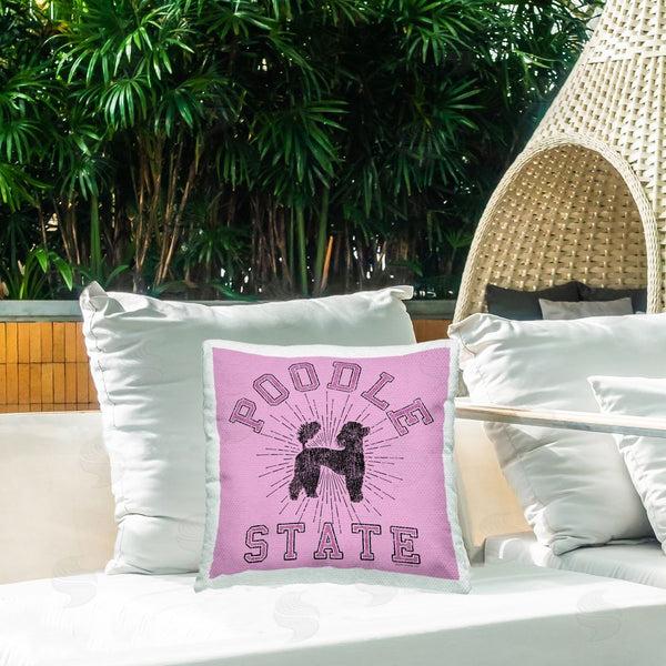 Stupell Industries Spirit Animals/Life Is High | Varsity Style Poodle State Printed Throw Pillow