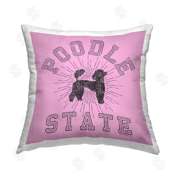 stupell industries Spirit Animals/Life Is High | Varsity Style Poodle State Printed Throw Pillow