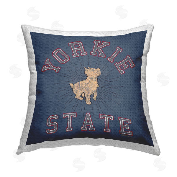 Stupell Industries Spirit Animals/Life Is High | Varsity Yorkie State Printed Throw Pillow
