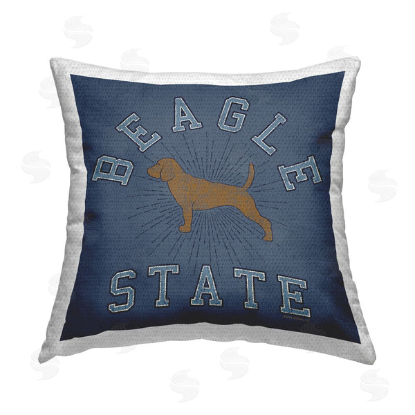 Stupell Industries Spirit Animals/Life Is High | Vintage Beagle State Printed Throw Pillow
