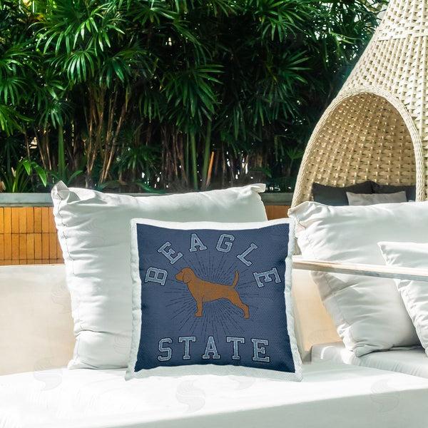 Stupell Industries Spirit Animals/Life Is High | Vintage Beagle State Printed Throw Pillow