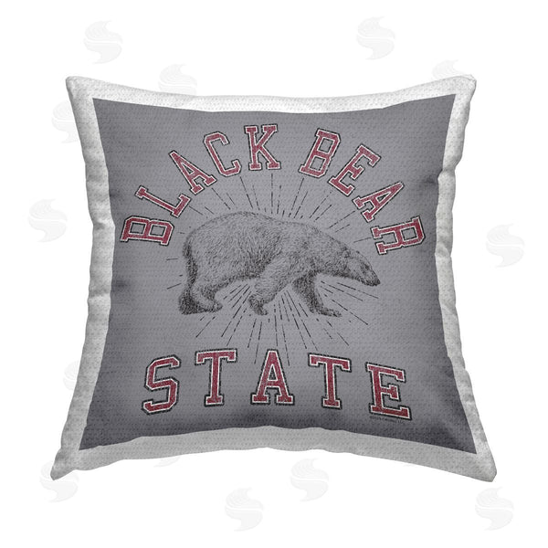 Stupell Industries Spirit Animals/Life Is High | Vintage Black Bear State Printed Throw Pillow