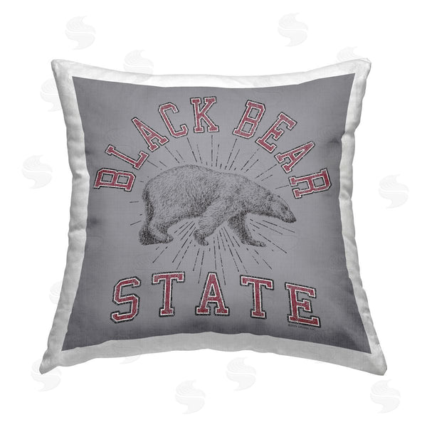 stupell industries Spirit Animals/Life Is High | Vintage Black Bear State Printed Throw Pillow