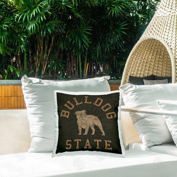 Stupell Industries Spirit Animals/Life Is High | Vintage Bulldog State Printed Throw Pillow