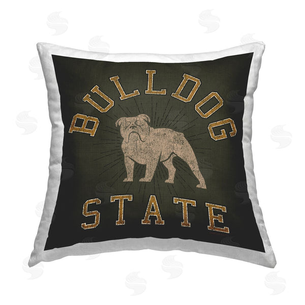 stupell industries Spirit Animals/Life Is High | Vintage Bulldog State Printed Throw Pillow