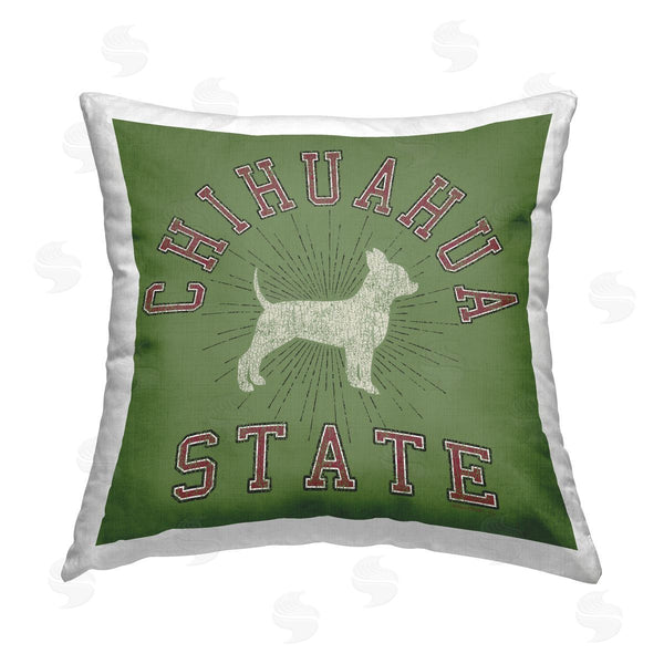 stupell industries Spirit Animals/Life Is High | Vintage Chihuahua State Printed Throw Pillow