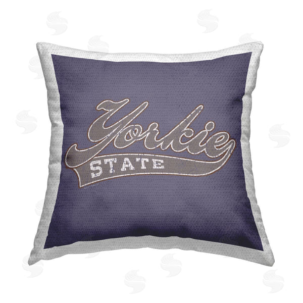 Stupell Industries Spirit Animals/Life Is High | Vintage College Yorkie State Printed Throw Pillow