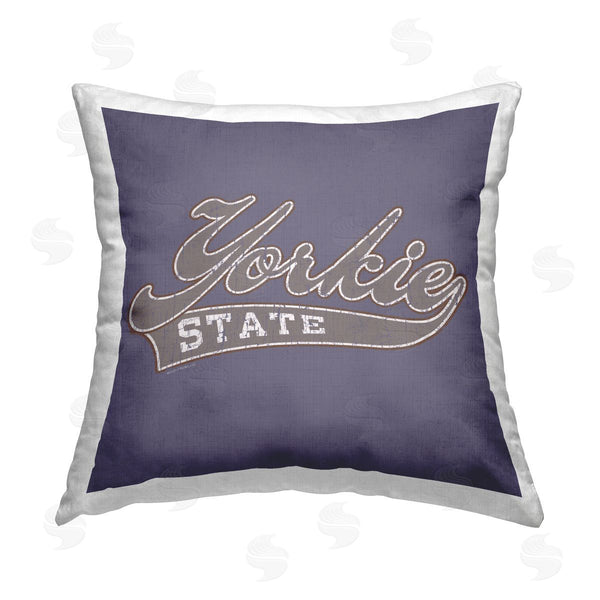 stupell industries Spirit Animals/Life Is High | Vintage College Yorkie State Printed Throw Pillow