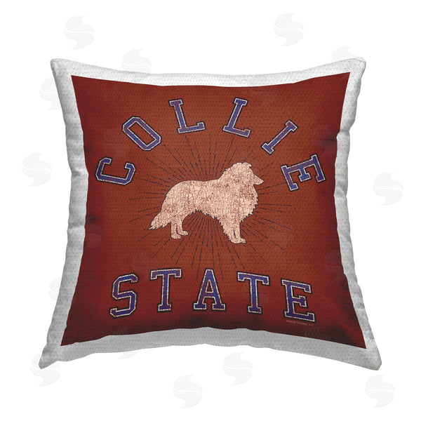 Stupell Industries Spirit Animals/Life Is High | Vintage Collie State Printed Throw Pillow