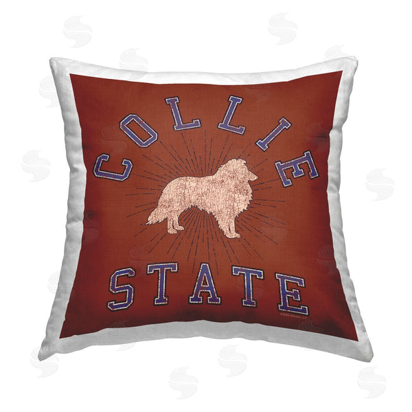 stupell industries Spirit Animals/Life Is High | Vintage Collie State Printed Throw Pillow