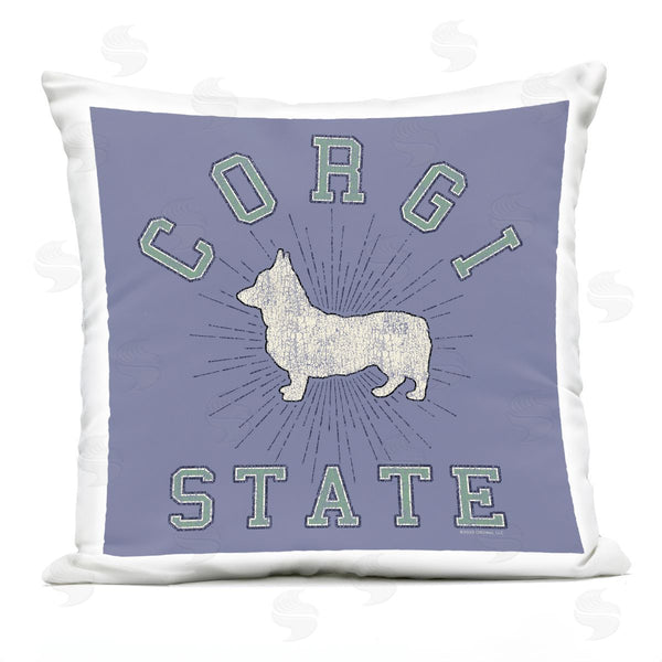 Stupell Industries Spirit Animals/Life Is High | Vintage Corgi State Printed Throw Pillow