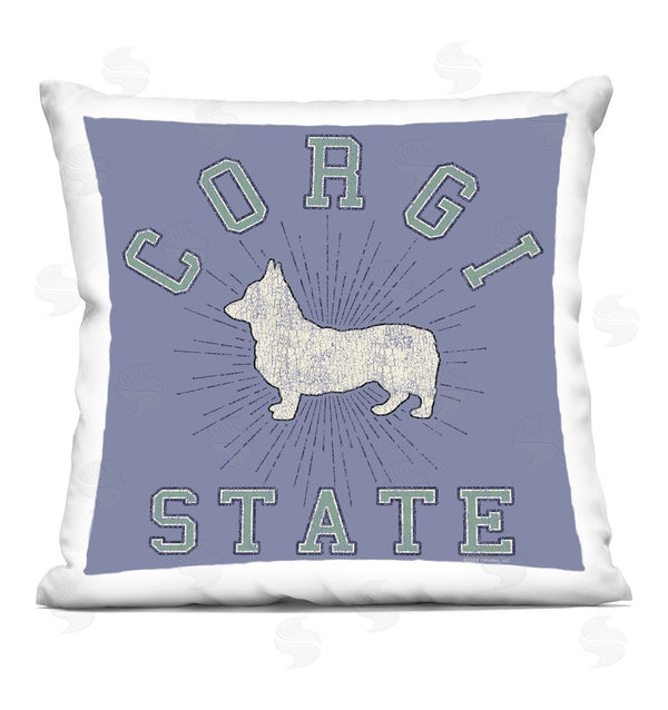 stupell industries Spirit Animals/Life Is High | Vintage Corgi State Printed Throw Pillow