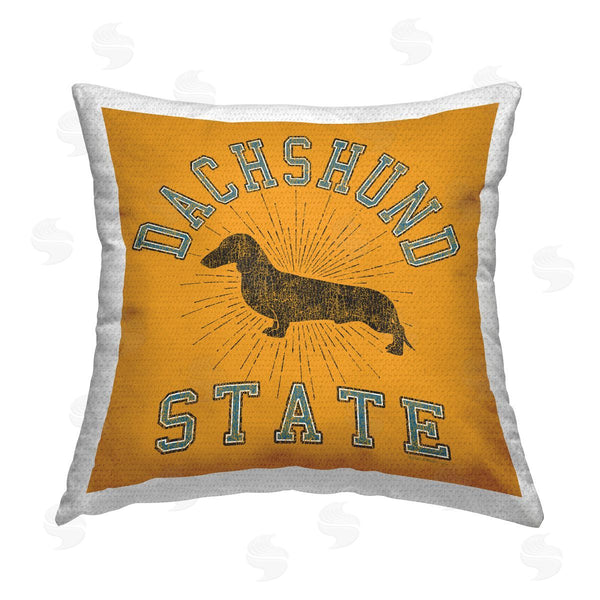 Stupell Industries Spirit Animals/Life Is High | Vintage Dachshund State Printed Throw Pillow