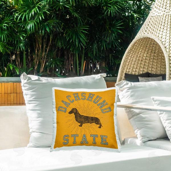 Stupell Industries Spirit Animals/Life Is High | Vintage Dachshund State Printed Throw Pillow