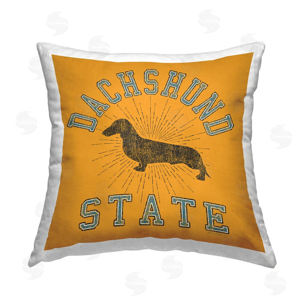 stupell industries Spirit Animals/Life Is High | Vintage Dachshund State Printed Throw Pillow