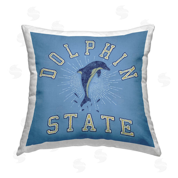 stupell industries Spirit Animals/Life Is High | Vintage Dolphin State Printed Throw Pillow