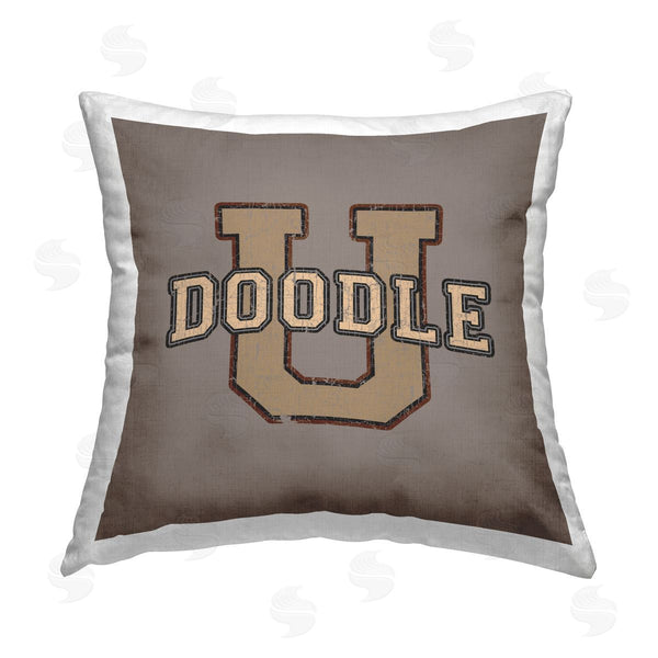 stupell industries Spirit Animals/Life Is High | Vintage Doodle U Printed Throw Pillow