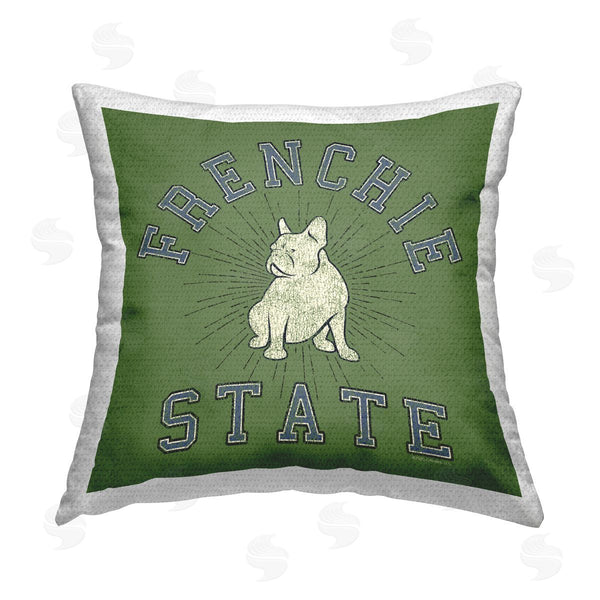 Stupell Industries Spirit Animals/Life Is High | Vintage Frenchie State Printed Throw Pillow