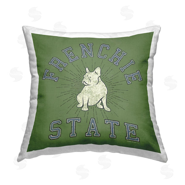 stupell industries Spirit Animals/Life Is High | Vintage Frenchie State Printed Throw Pillow