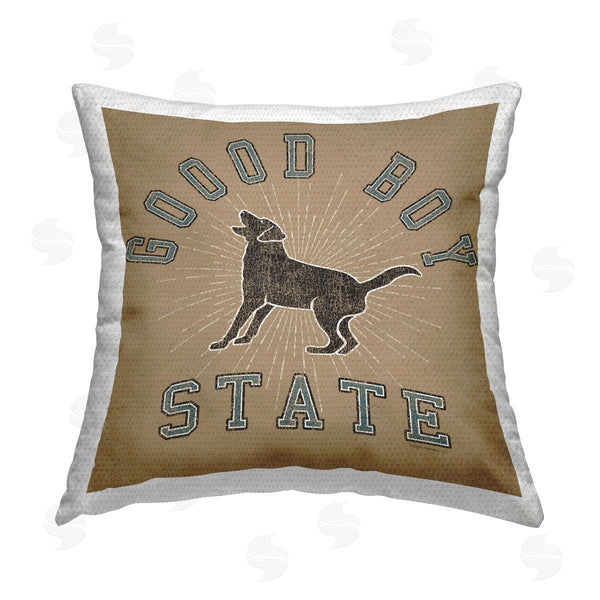 Stupell Industries Spirit Animals/Life Is High | Vintage Good Boy State Printed Throw Pillow