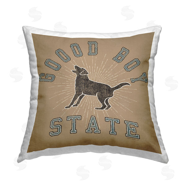 stupell industries Spirit Animals/Life Is High | Vintage Good Boy State Printed Throw Pillow
