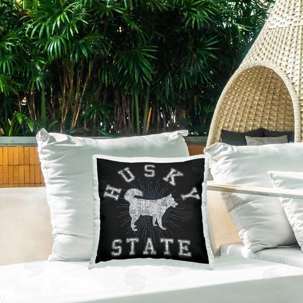 Stupell Industries Spirit Animals/Life Is High | Vintage Husky State Printed Throw Pillow