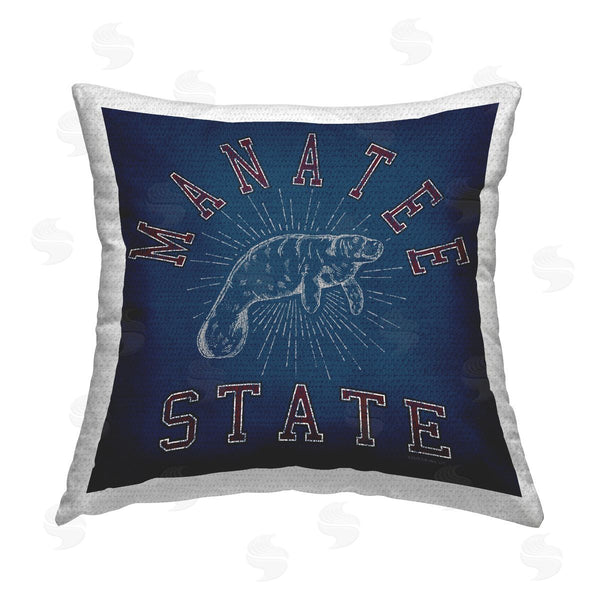 Stupell Industries Spirit Animals/Life Is High | Vintage Manatee State Printed Throw Pillow