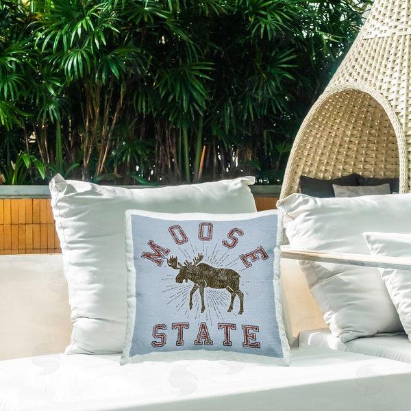 Stupell Industries Spirit Animals/Life Is High | Vintage Moose State Printed Throw Pillow